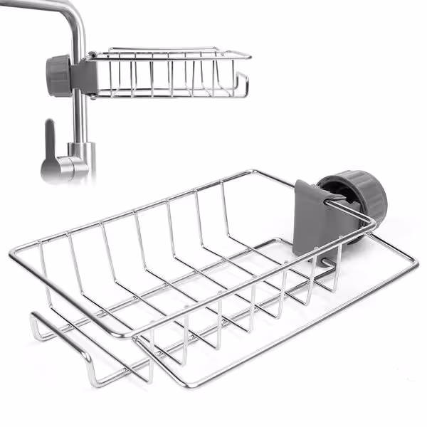 Stainless Steel Faucet Rack on kitchen sink